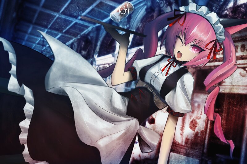 Pink-haired Maid Character — Pink, Dramatic