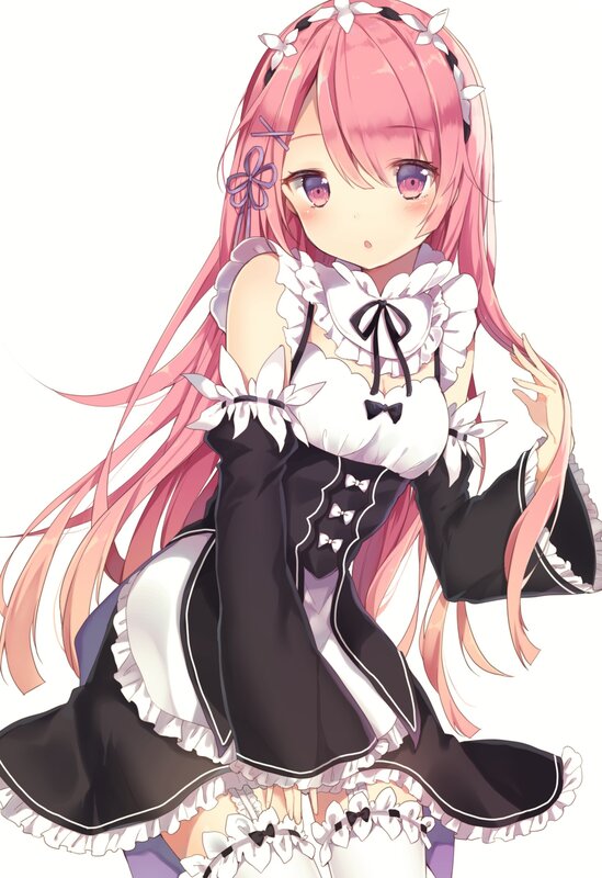 Pink-haired Maid Character — Pink, Innocent