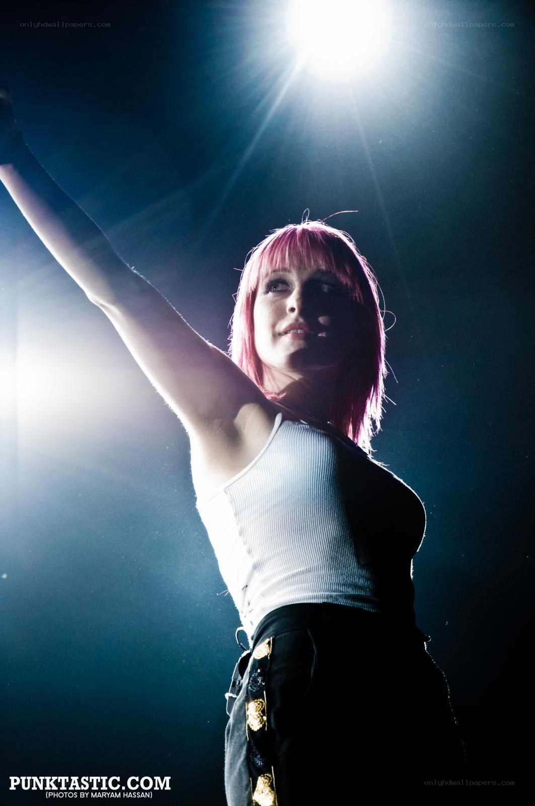 pink-haired performer on stage
