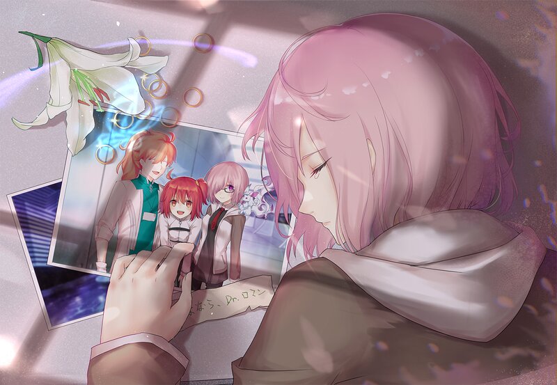 Pink-haired Person Holding Photo