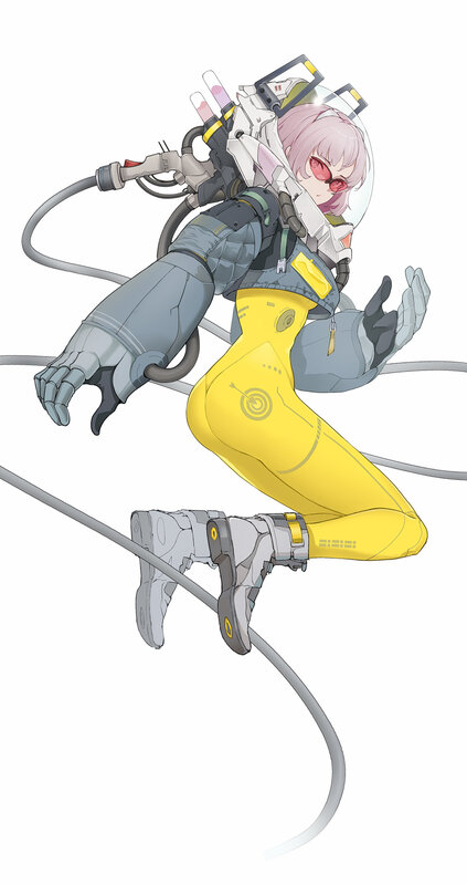 Pink-haired Pilot in Suit — Yellow