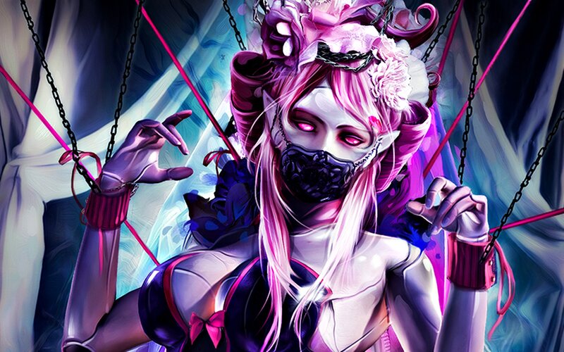 Pink-haired Puppeteer Character