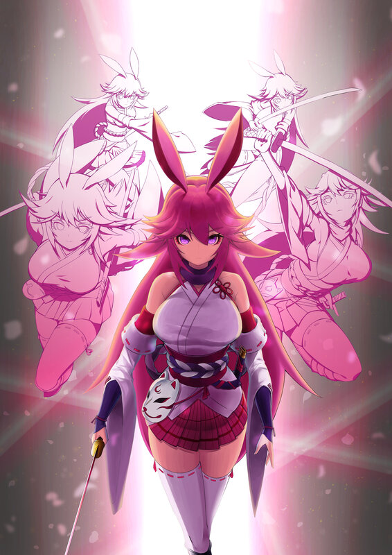 Pink-haired Rabbit Girl — Pink, Dramatic