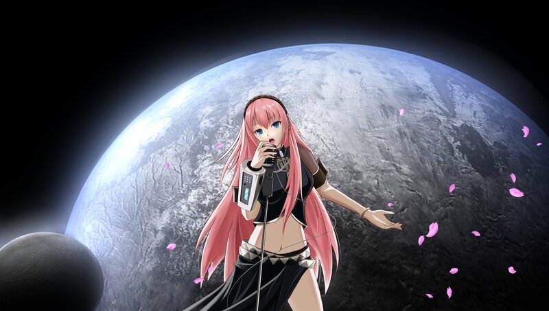 Pink-haired Singer in Space — Black, Dramatic