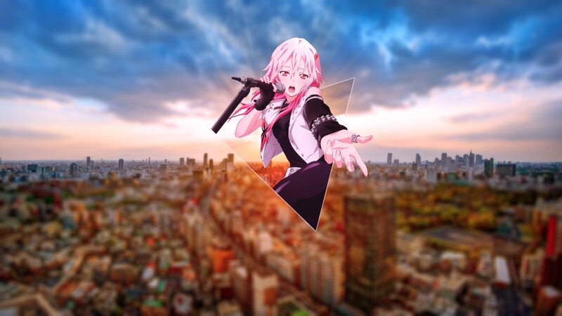 Pink-haired Singer with Microphone — Pink, Dramatic, Sunset
