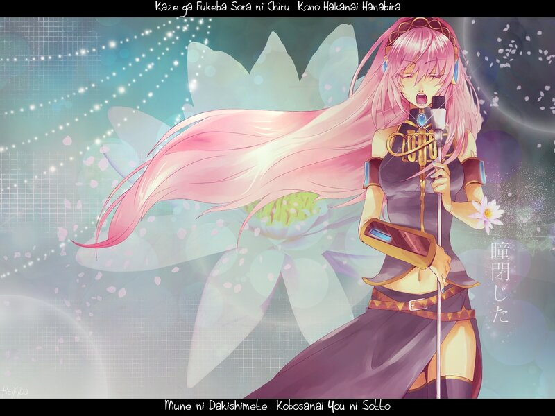 Pink-haired Singer with Microphone — Pink