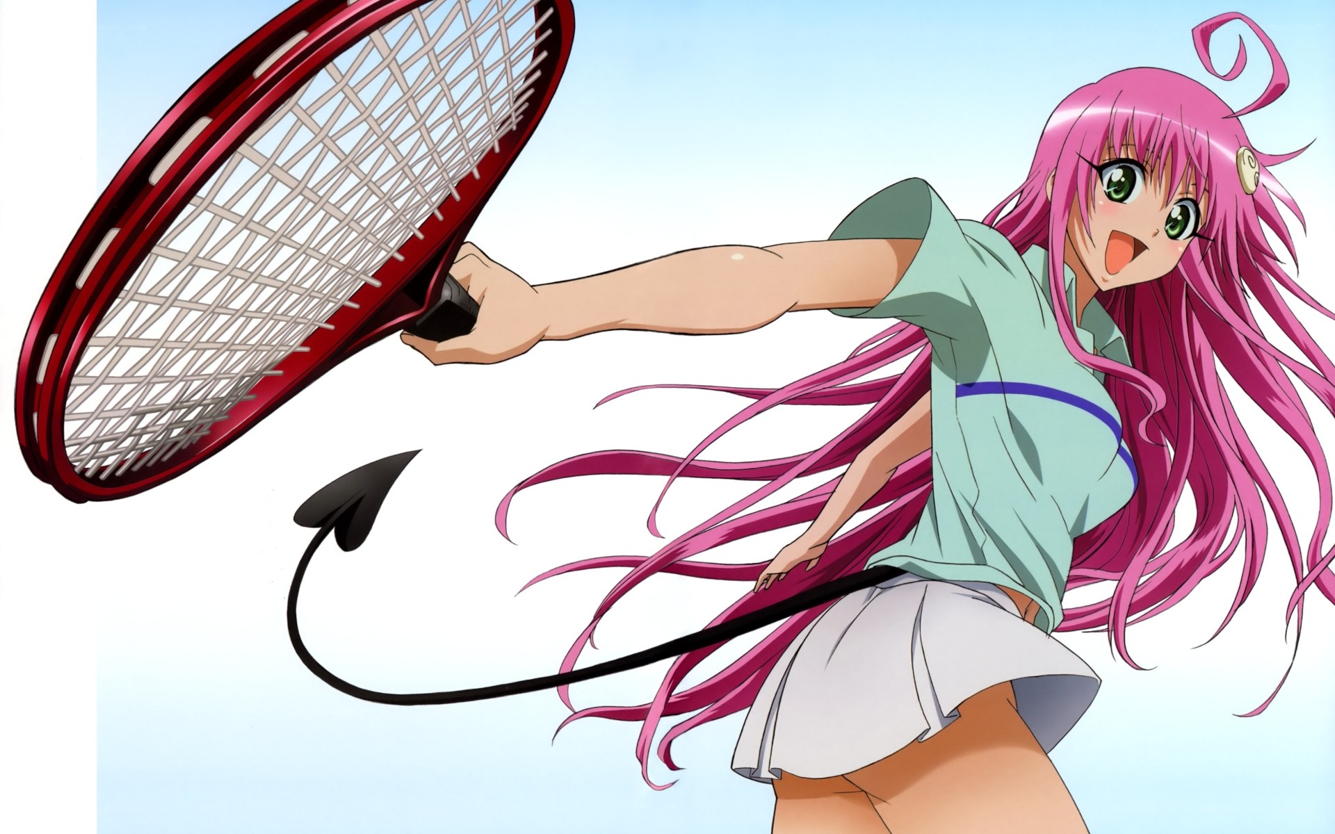 pink-haired tennis player