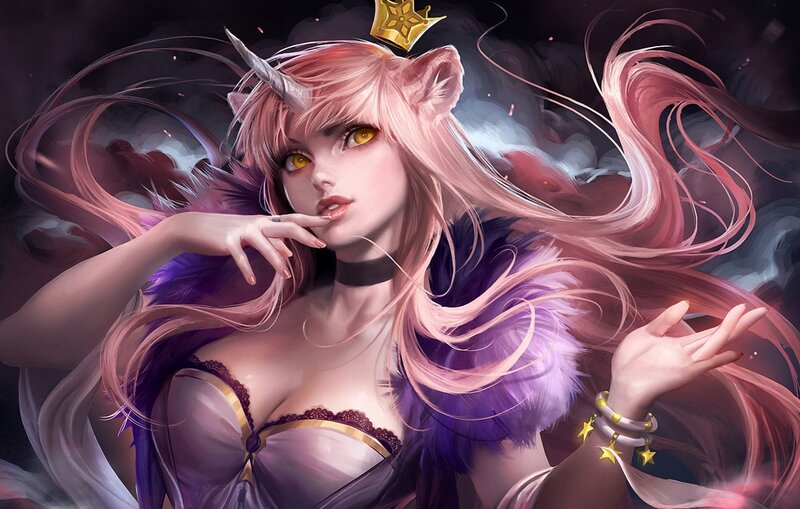 Pink-haired Unicorn Girl — Purple