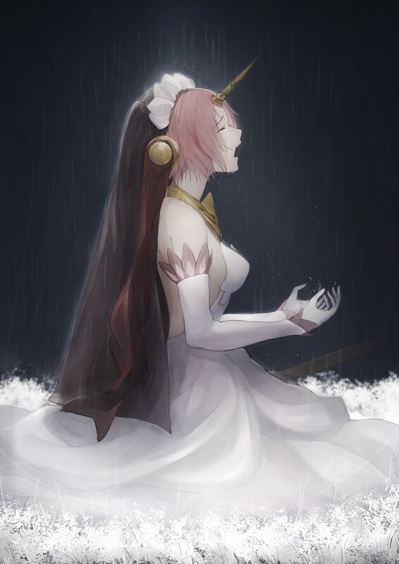 Pink-haired Unicorn Girl — White
