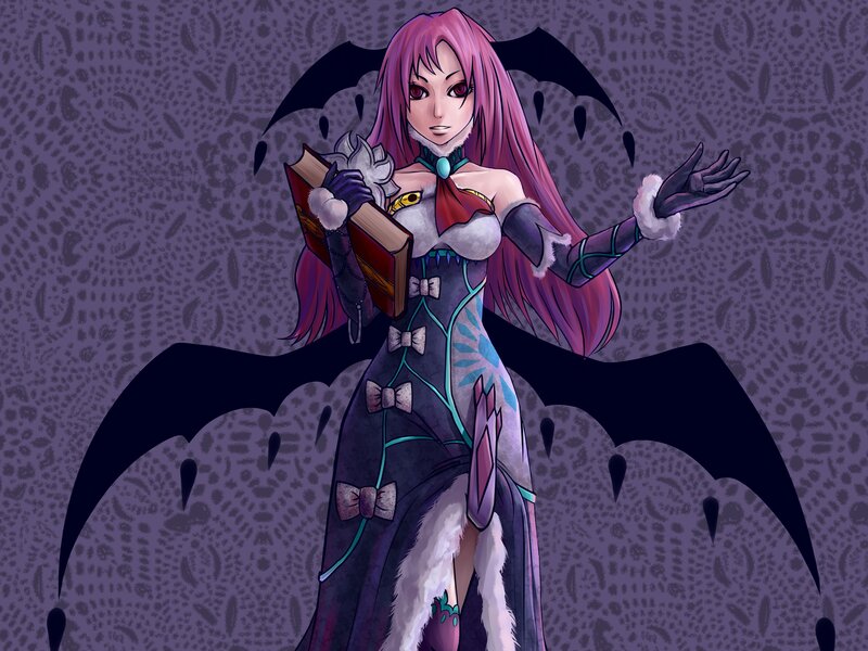 pink-haired vampire woman