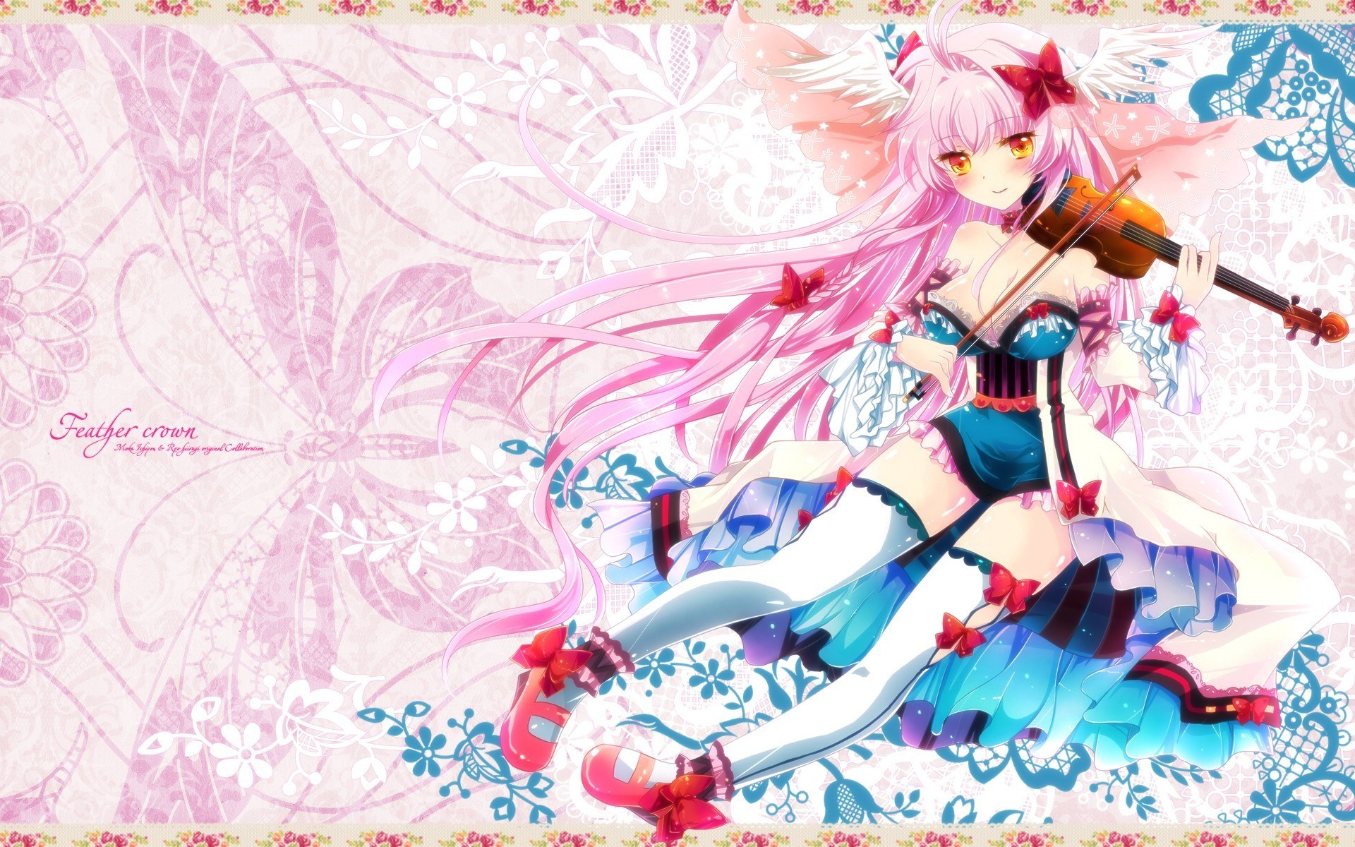 Pink-haired violinist with wings