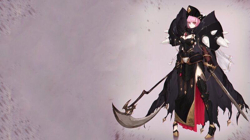Pink-haired Warrior — Black, Dramatic