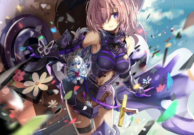 Pink-haired Warrior Girl — Purple