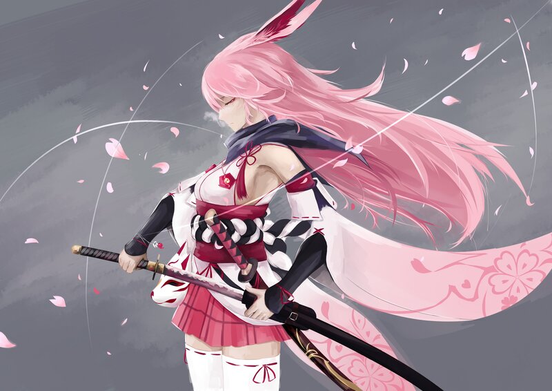 Pink-haired Warrior — Pink, Dramatic