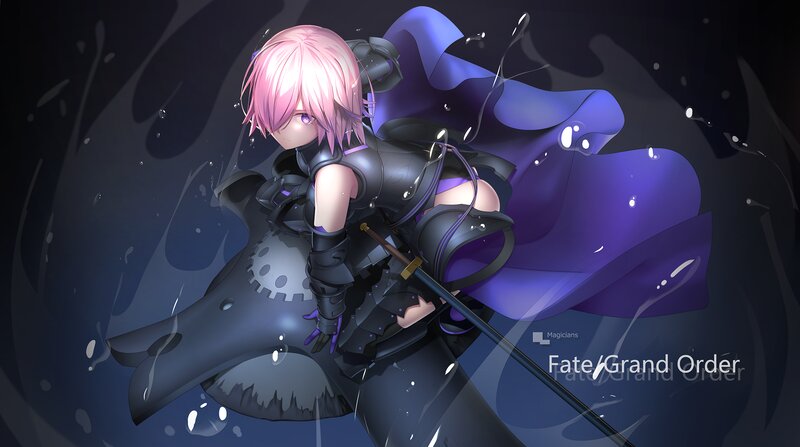 Pink-haired Warrior — Purple, Dramatic, Night