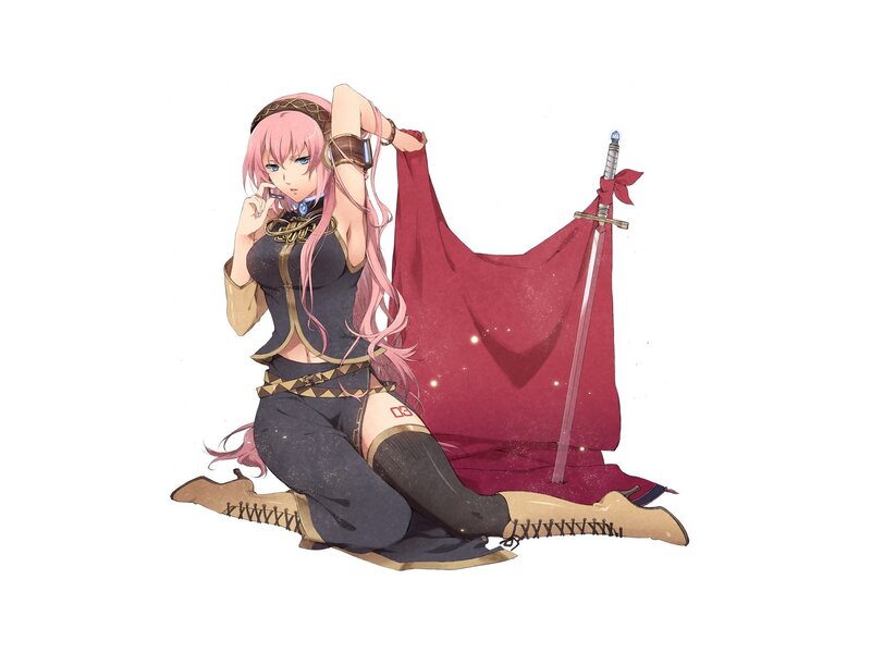 Pink-haired warrior with sword