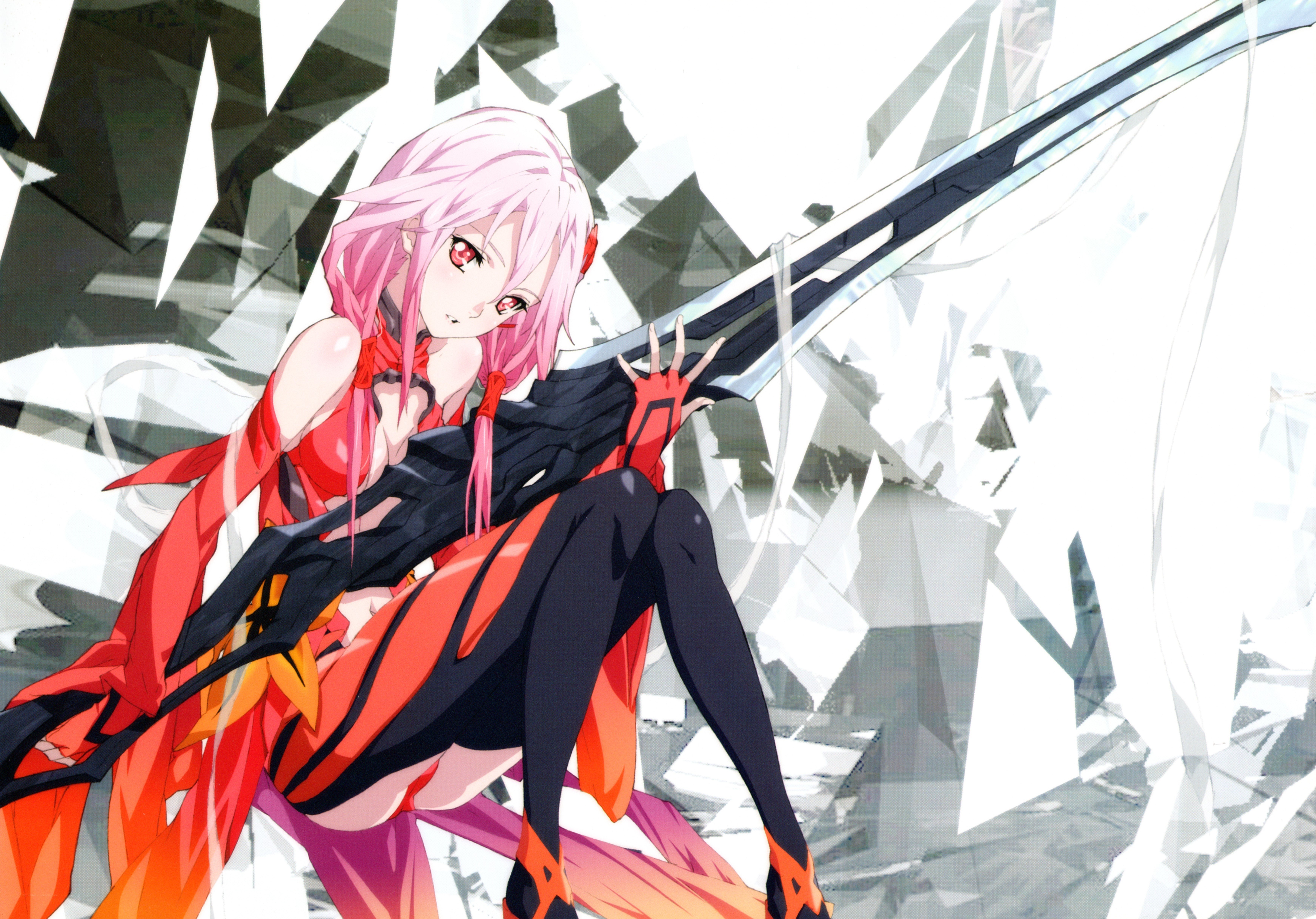 Pink-haired warrior with sword