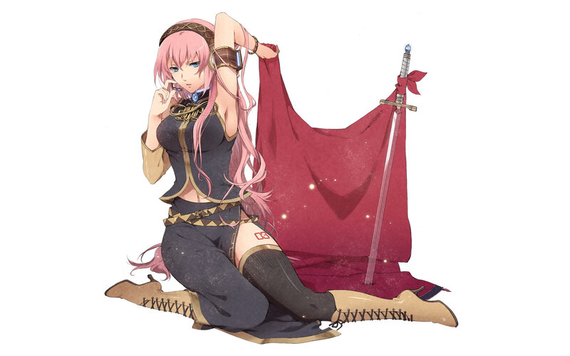 pink-haired warrior with sword