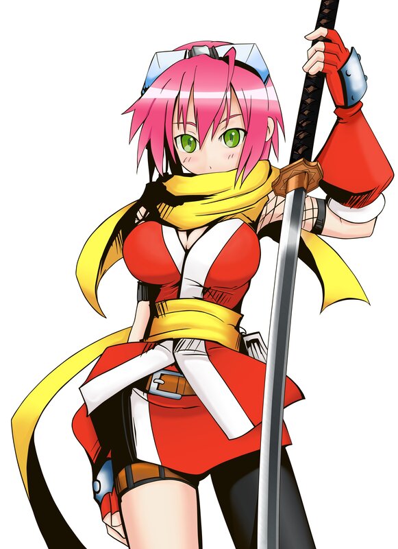 pink-haired warrior with sword