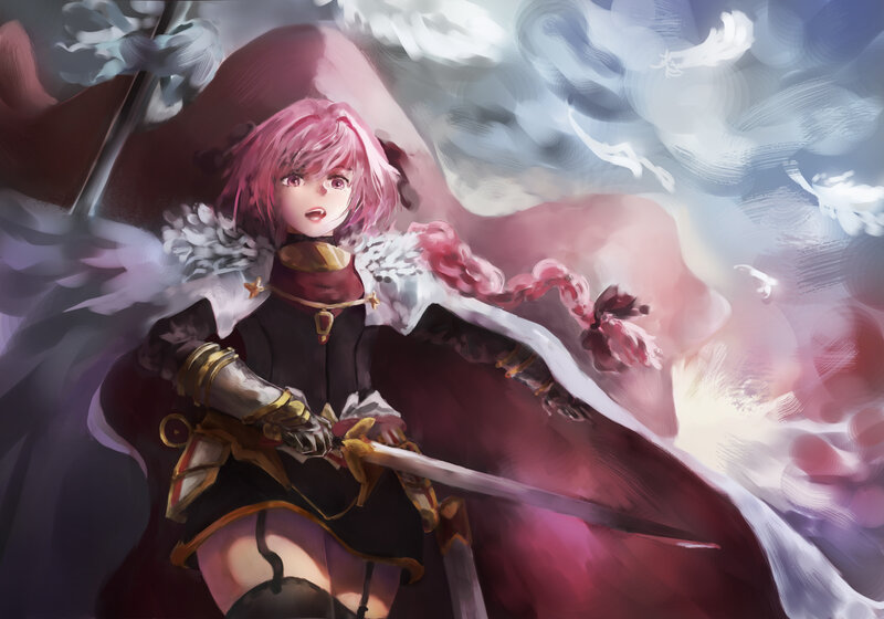 Pink-haired Warrior with Sword — Pink