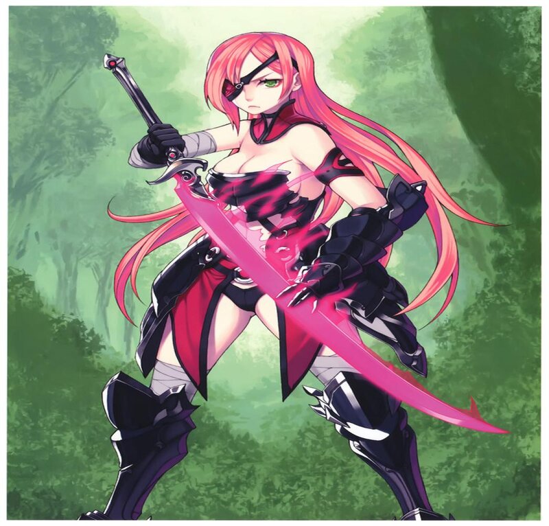 Pink-haired Warrior Woman — Green