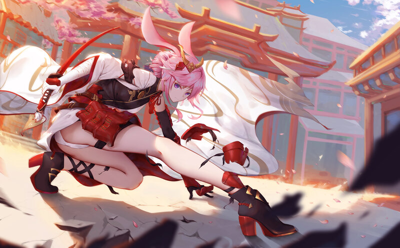 Pink-haired Warrior Woman — Pink, Dynamic, Spring
