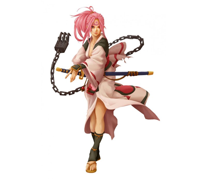 Pink-haired Warrior Woman — Pink, Dynamic