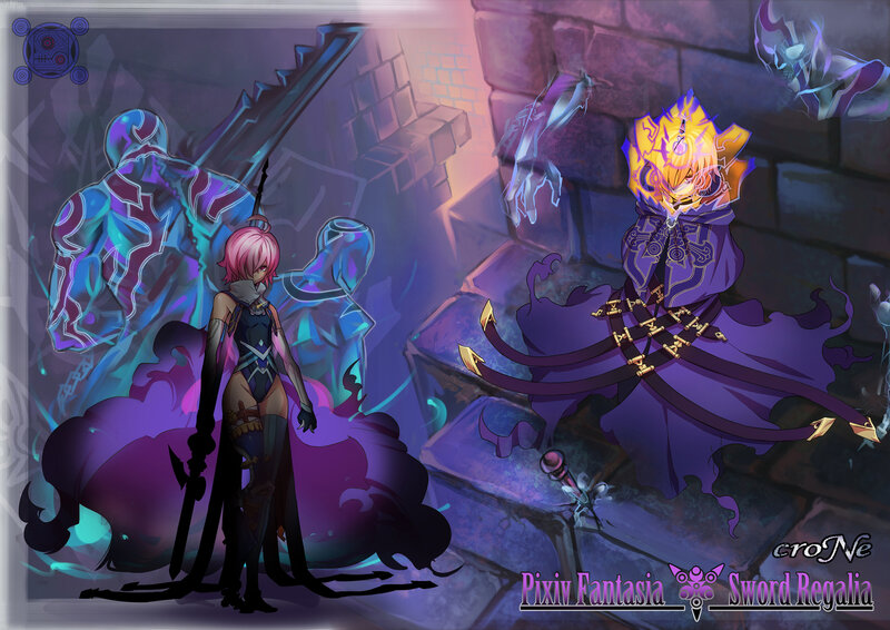 Pink-haired Warrior Woman — Purple, Dramatic, Night, Digital Art