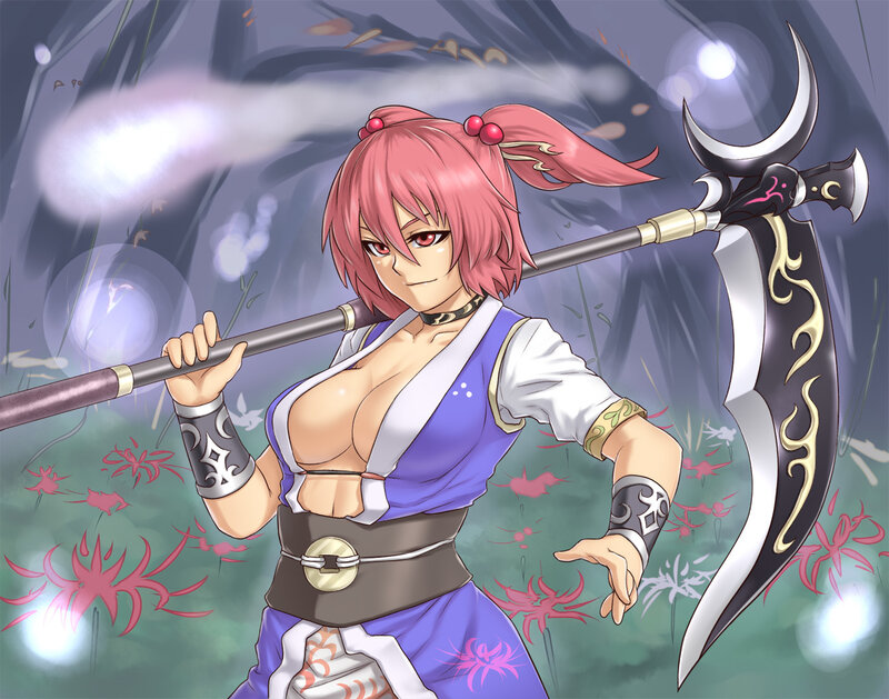Pink-haired Warrior Woman — Purple, Dramatic, Night