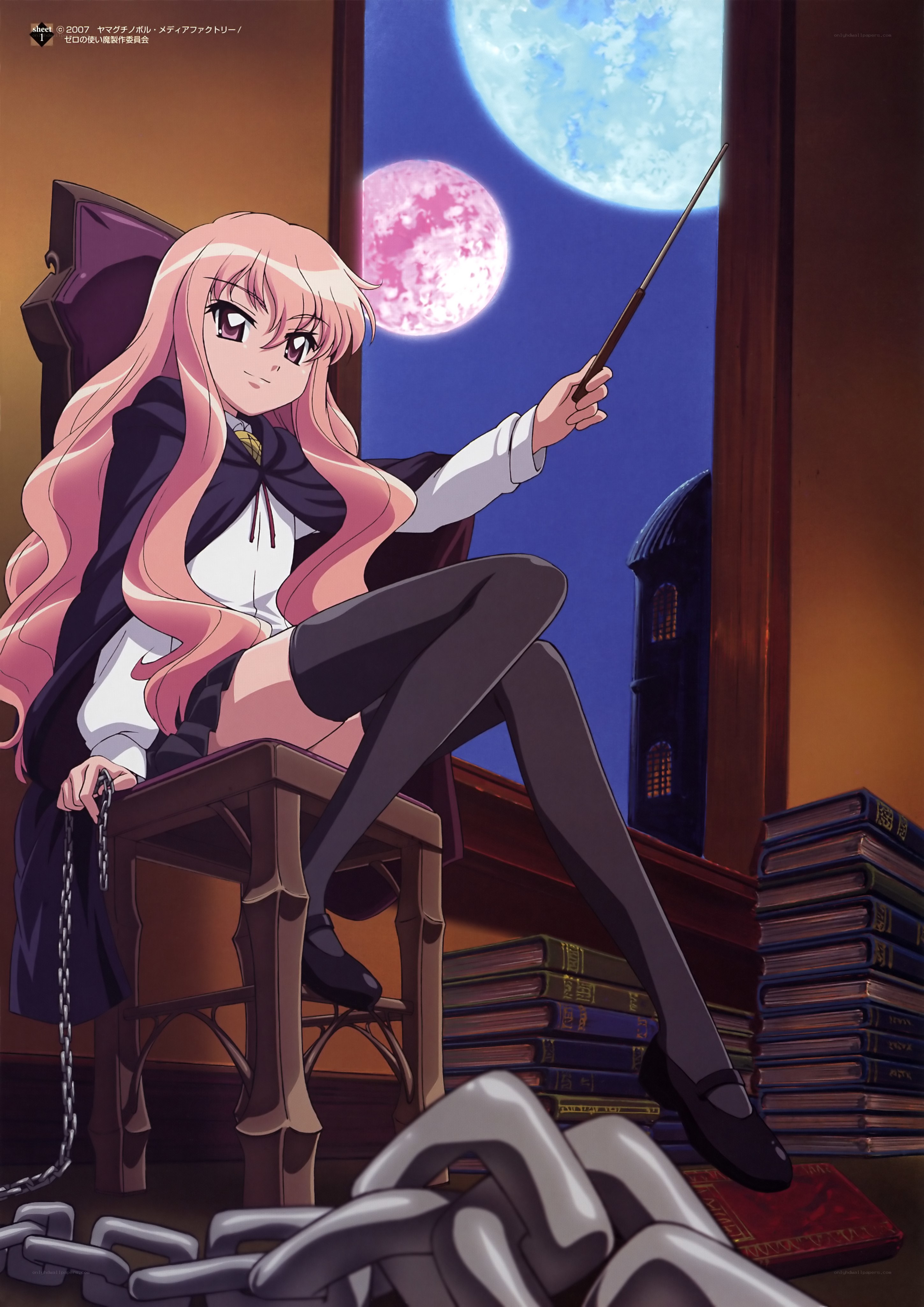 pink-haired witch with wand