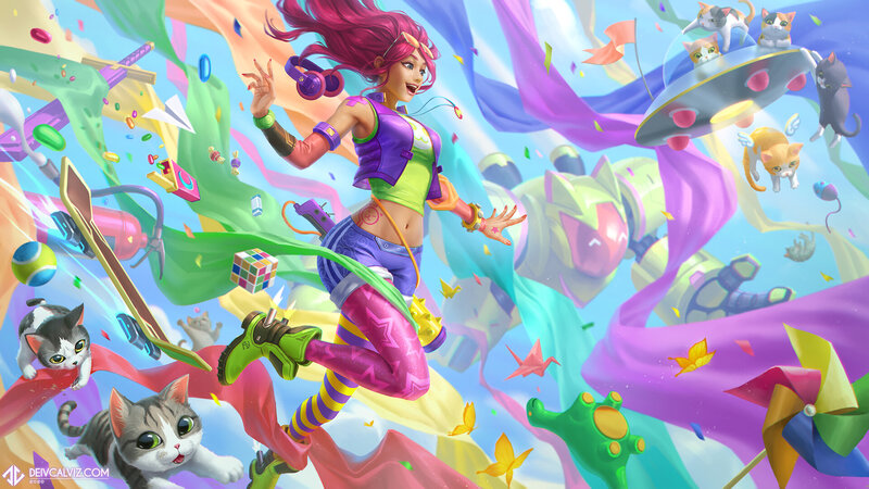 Pink-haired Woman Dancing — Purple