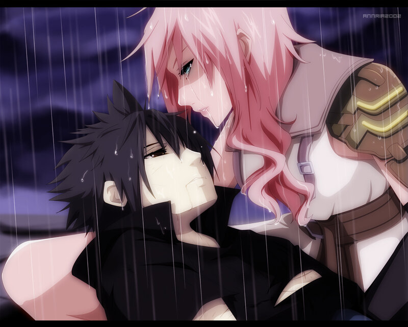 Pink-haired Woman Holding Man