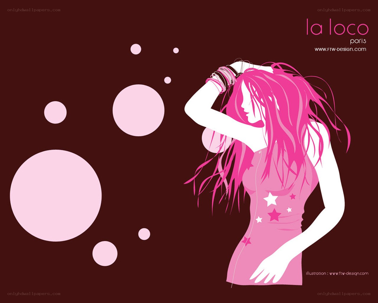 pink-haired woman illustration