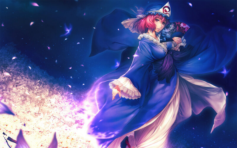 Pink-haired Woman in Blue Dress — Dramatic
