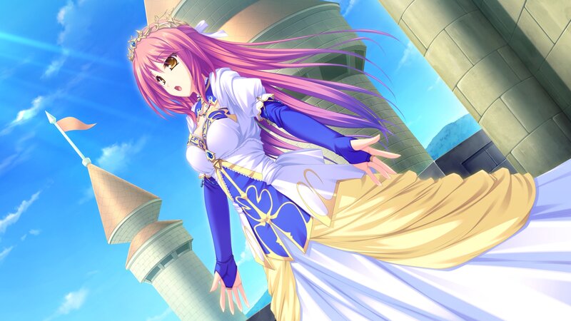 Pink-haired Woman in Dress — Blue, Dramatic