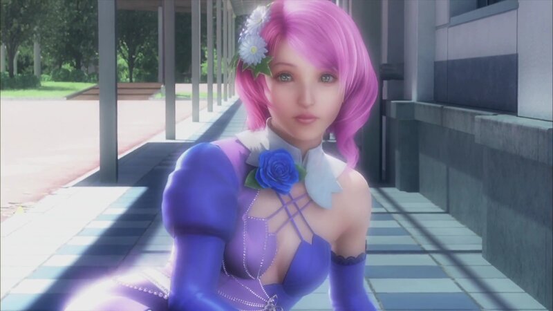 Pink-haired Woman in Purple Dress — Calm
