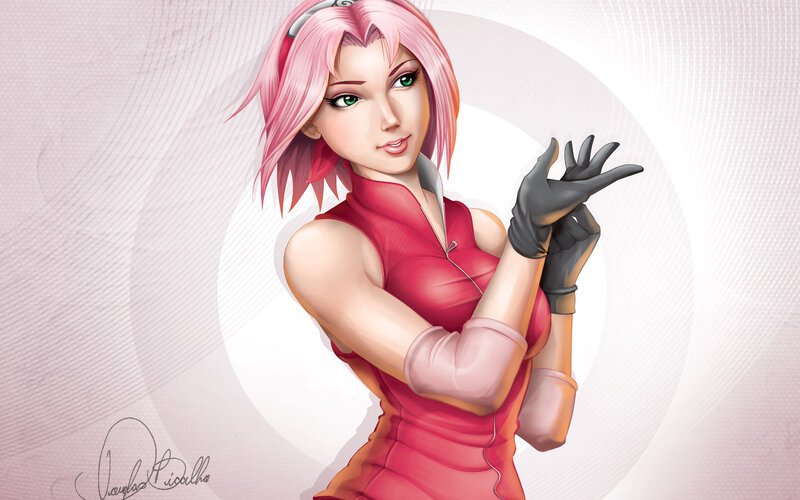 Pink-haired Woman in Red Dress — Pink, Confident