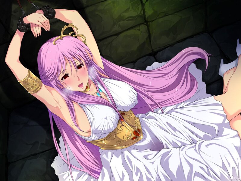 Pink-haired Woman in White Dress — Purple