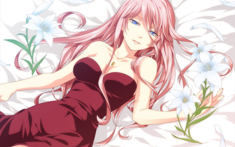 Pink-haired Woman Lying — Pink, Calm