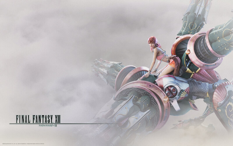 Pink-haired Woman on Mech — Gray