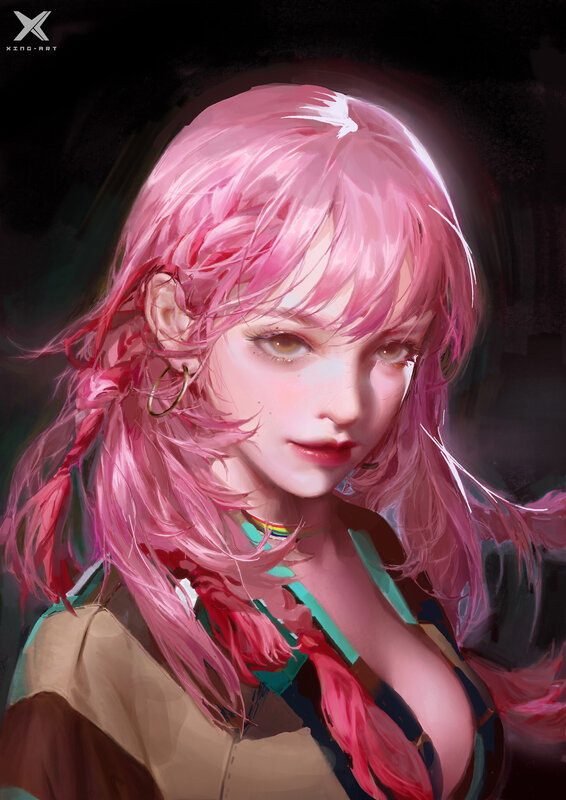 Pink-haired Woman — Pink, Dramatic
