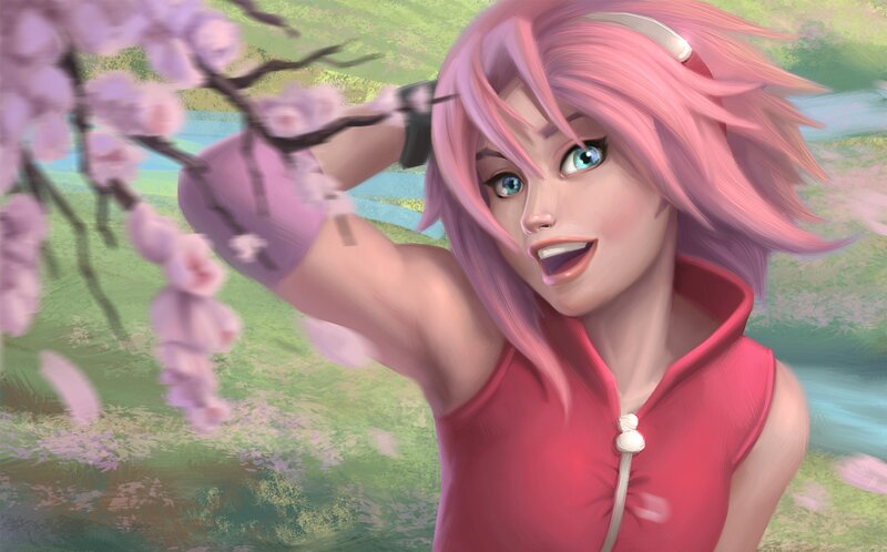 Pink-haired Woman — Pink, Serene