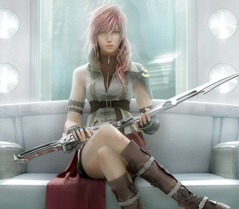 Pink-haired Woman with Gunblade