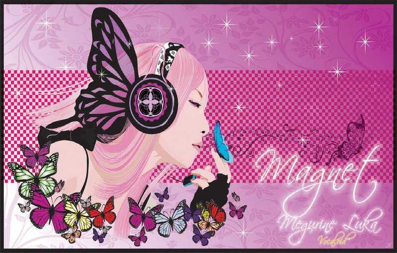Pink-haired Woman with Headphones