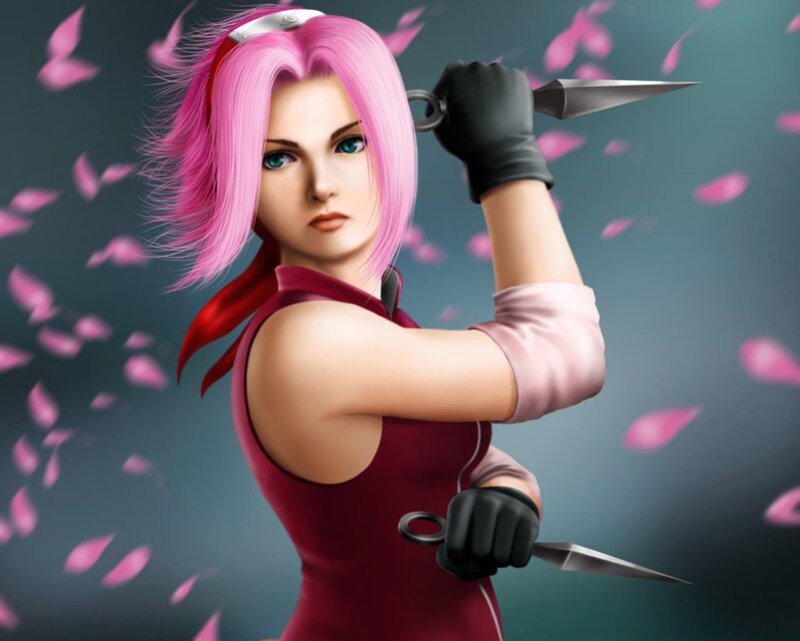 Pink-haired Woman with Kunai