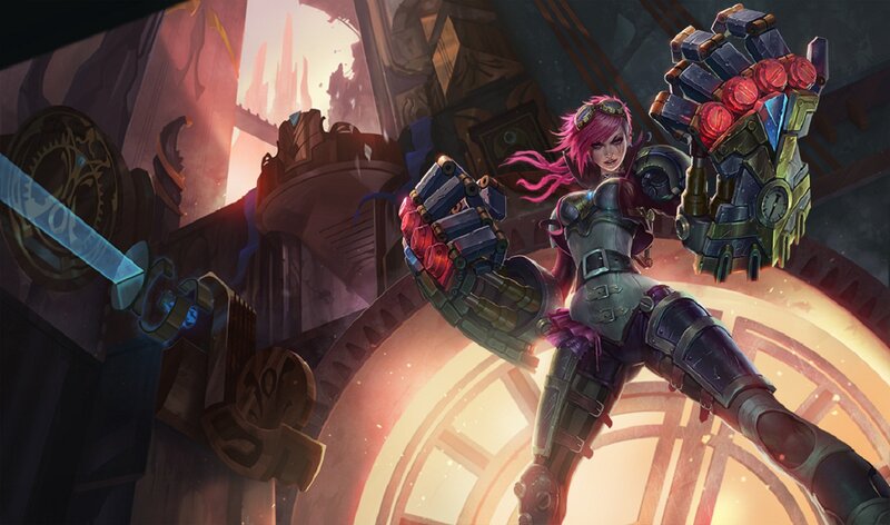 Pink-haired Woman with Mechanical Arms