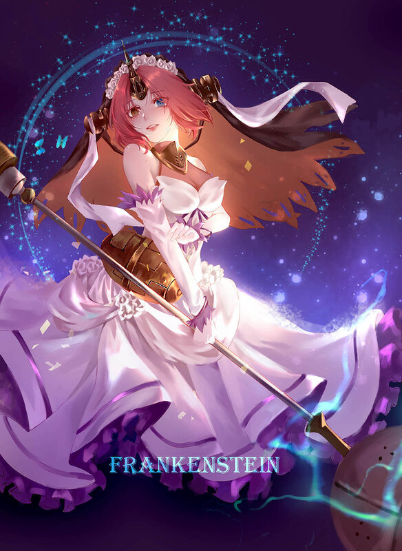 Pink-haired Woman with Spear