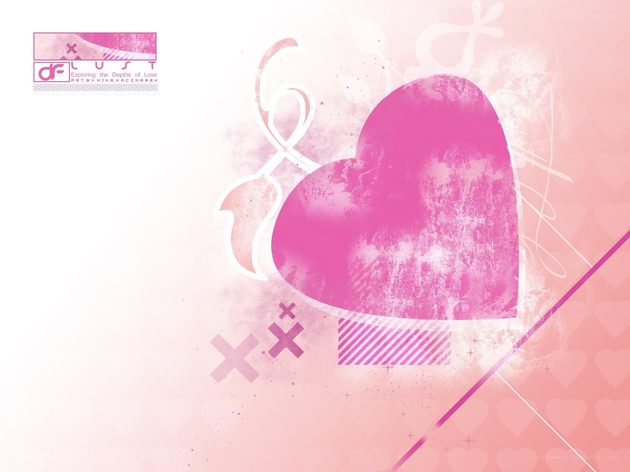 Pink heart abstract art