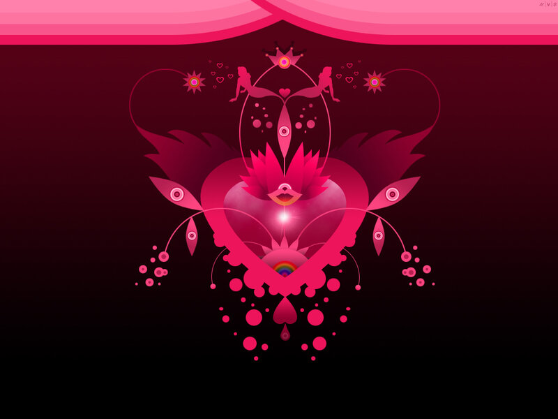 pink heart abstract design