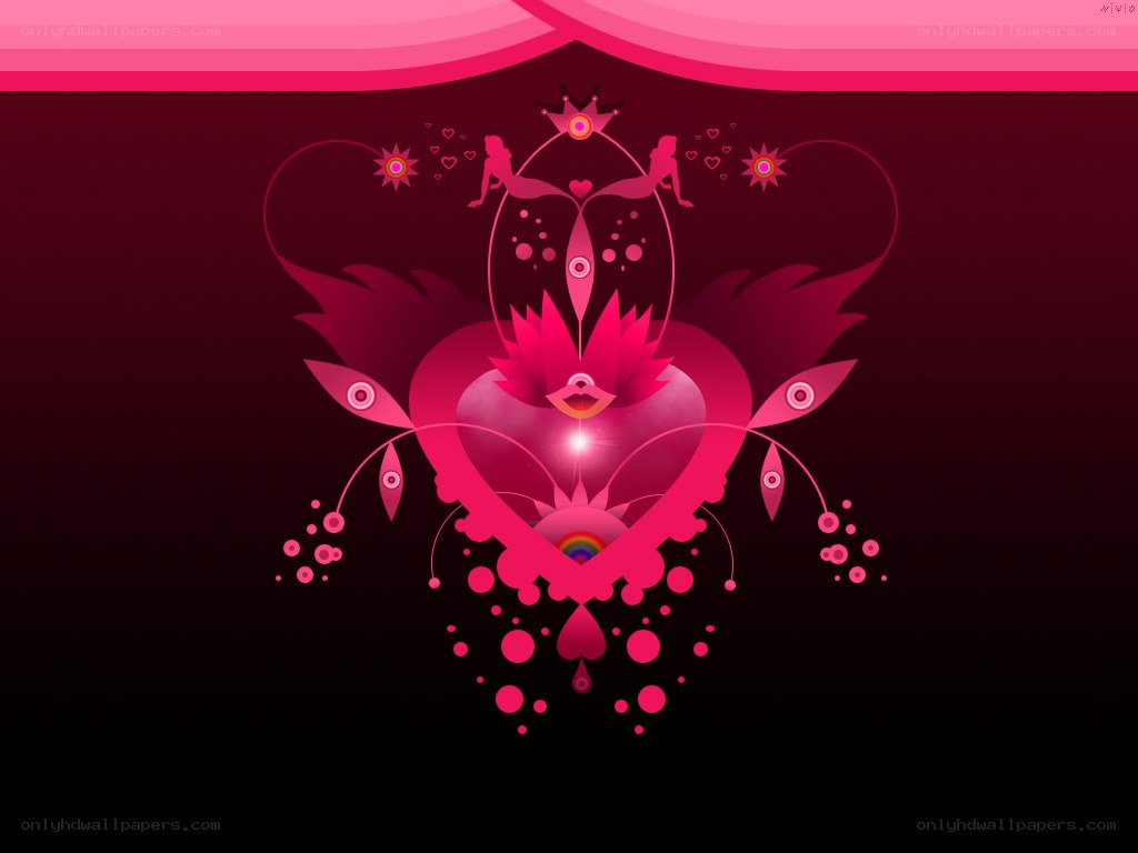 pink heart abstract design